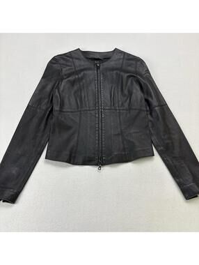 Tahari Leather Jacket Women’s Size 8 Black